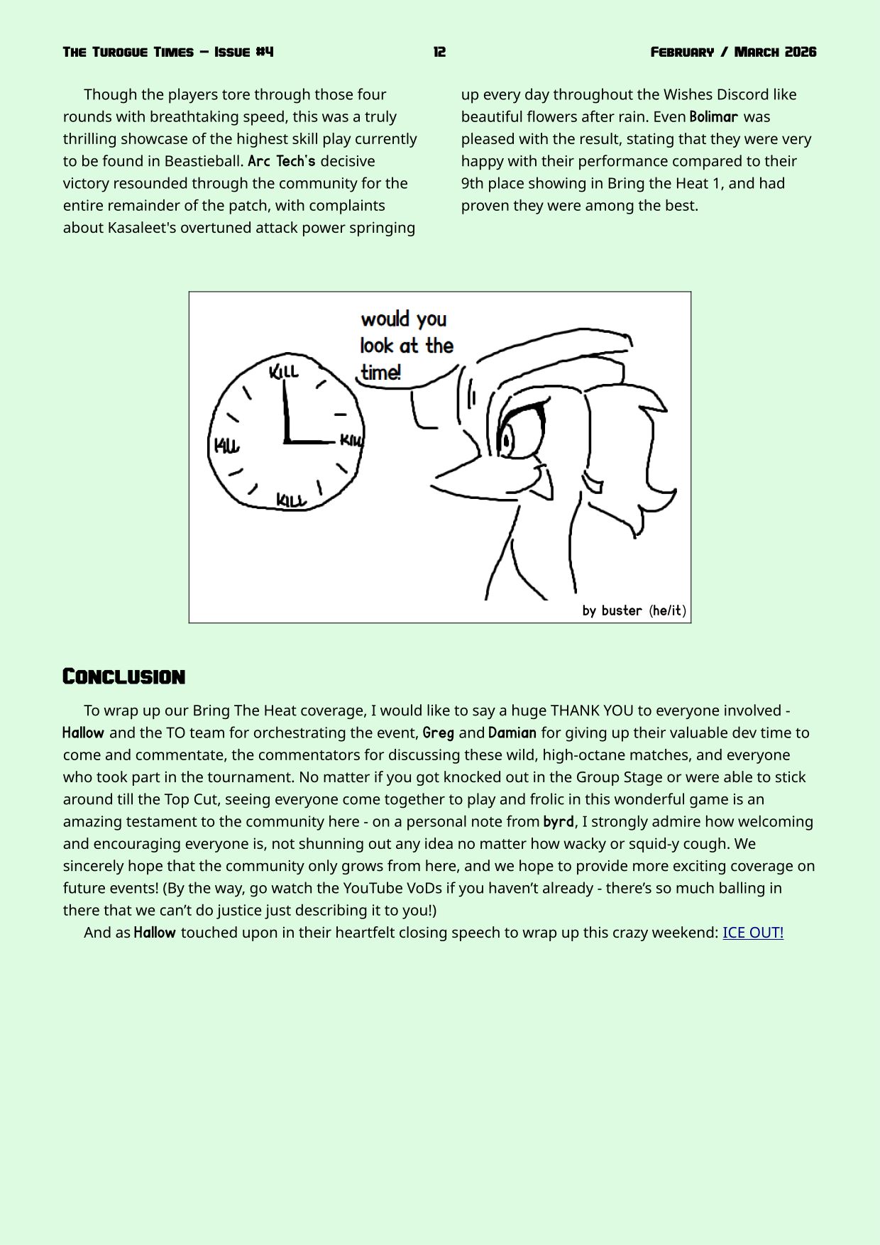 Page 12. Bring the Heat 2 tournament recap